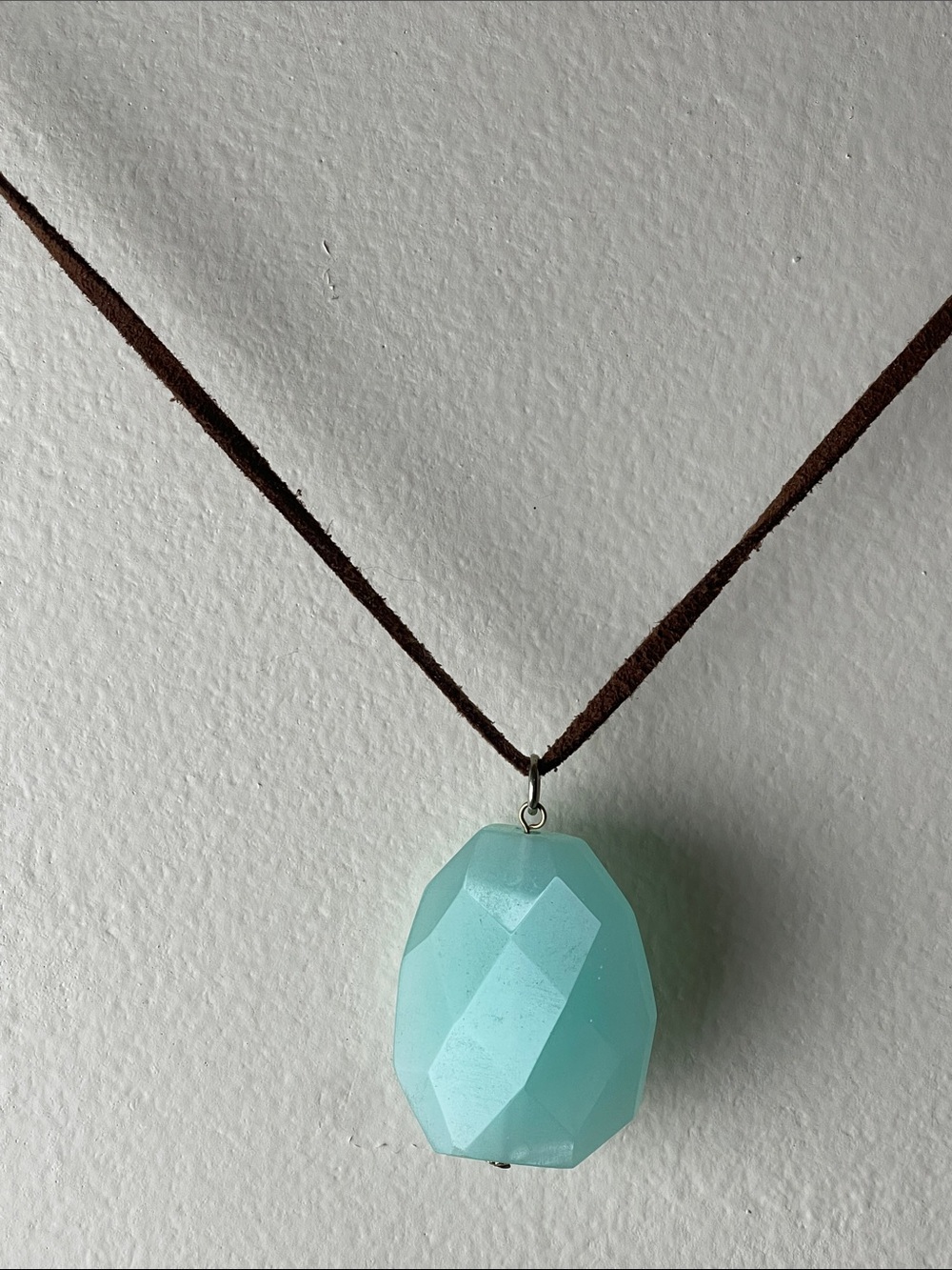 Chalcedony pendant a genuine suede cord